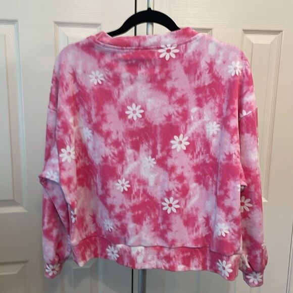 Central Park West Pink Tie-Dye Sweatshirt with Daisies size M - Picture 4 of 5